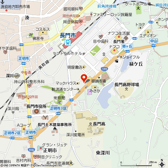 ブリヂストンタイヤセンター西日本株式会社　ミスタータイヤマン 長門店付近の地図
